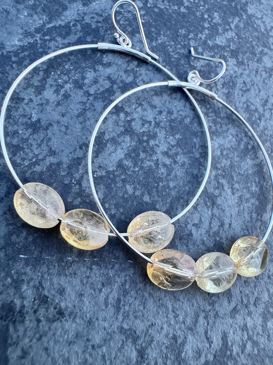 Citrine hoops