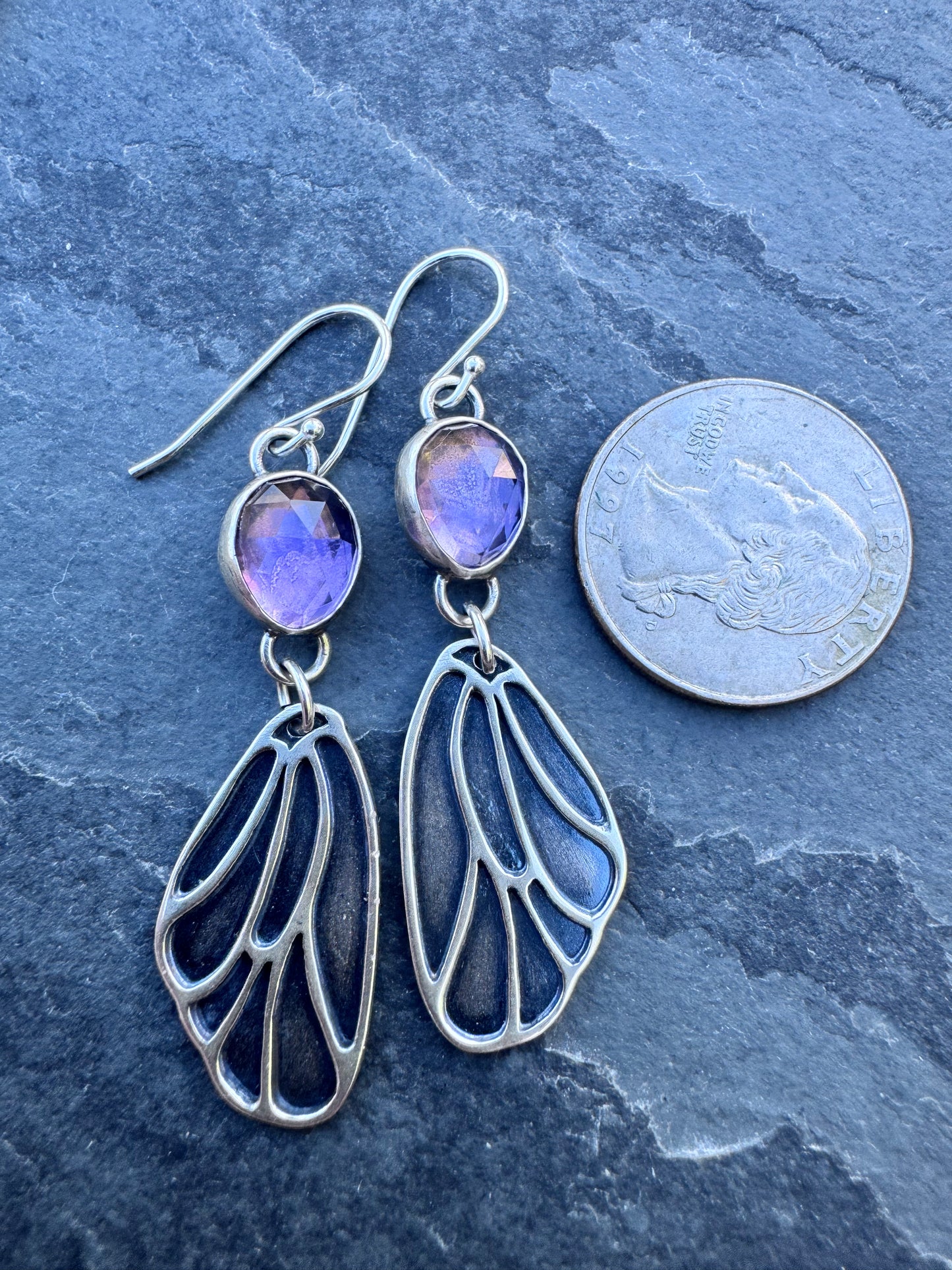 Amethyst wing dangles
