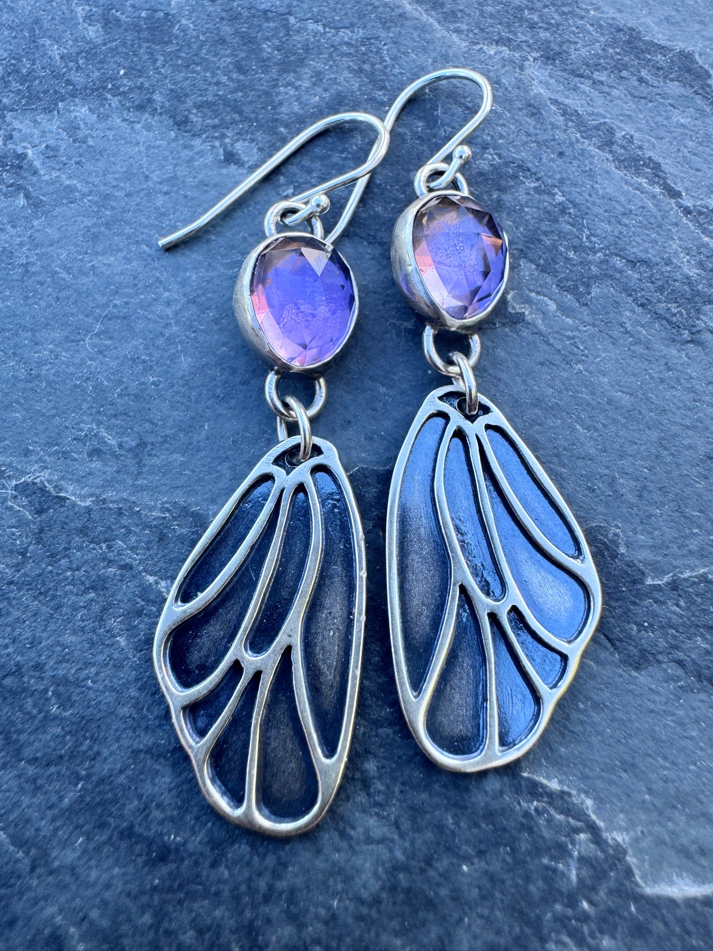 Amethyst wing dangles