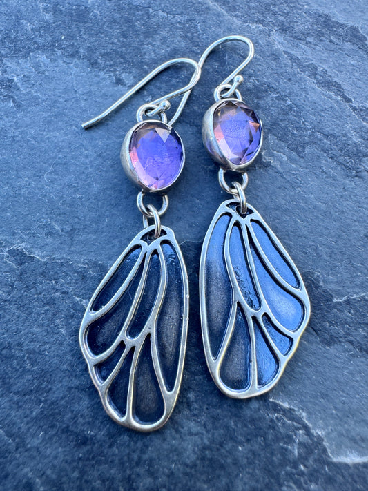 Amethyst wing dangles