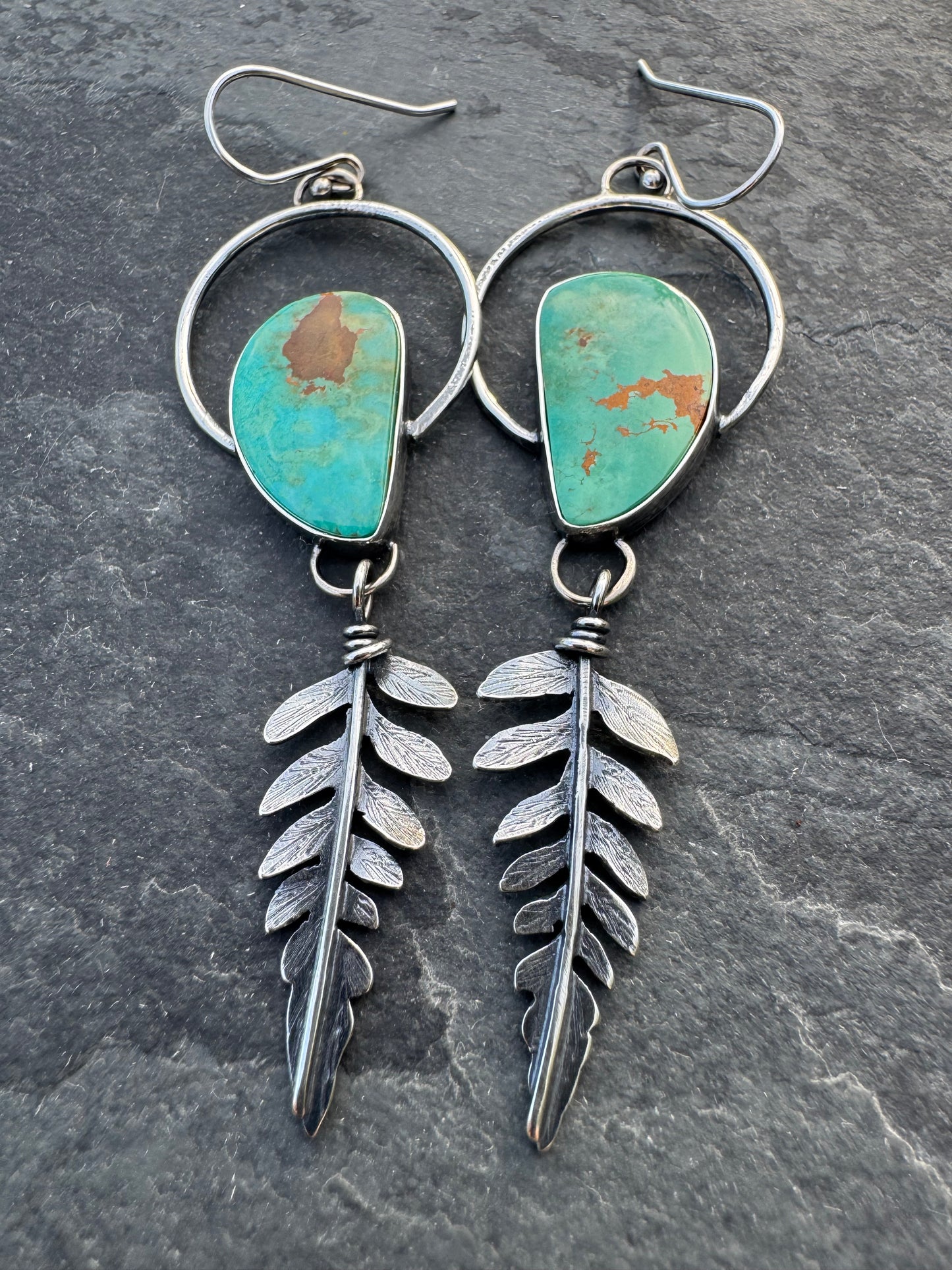 Turquoise fern dangles