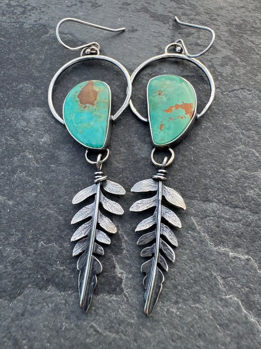 Turquoise fern dangles