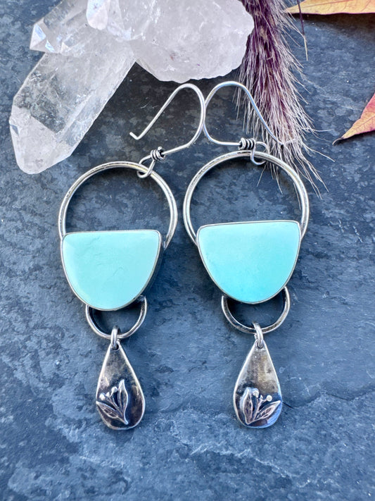 Two Halves, One Moon – Turquoise Dangles
