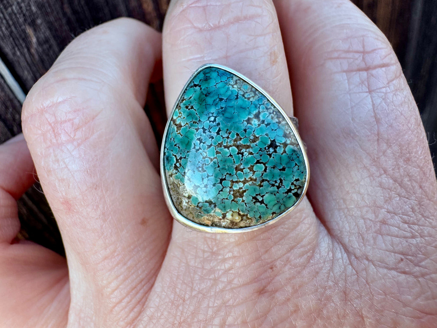 Peyote Variscite statement ring