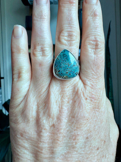 Peyote Variscite statement ring