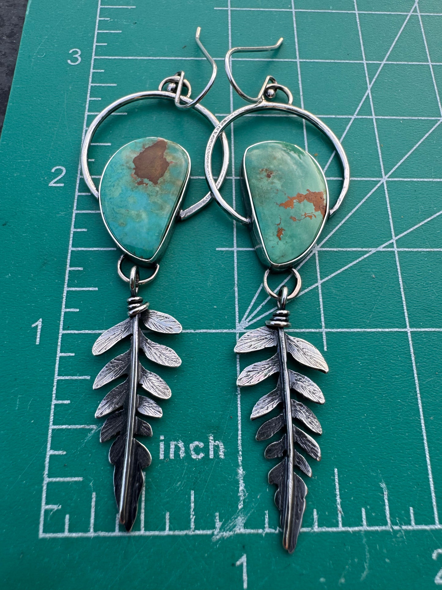 Turquoise fern dangles