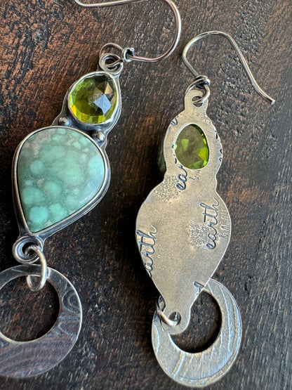 Lucien Variscite and peridot dangles