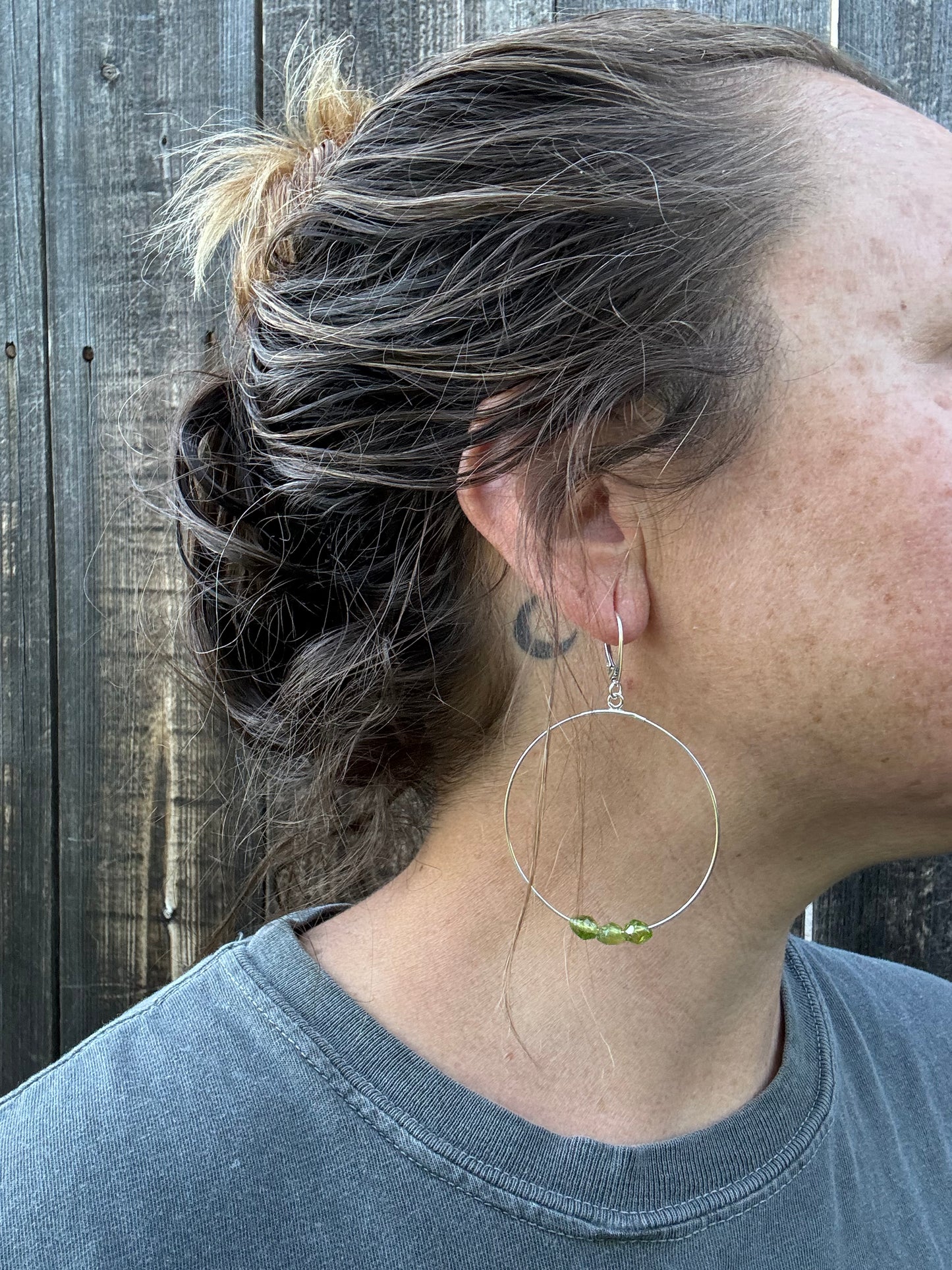 Peridot hoops