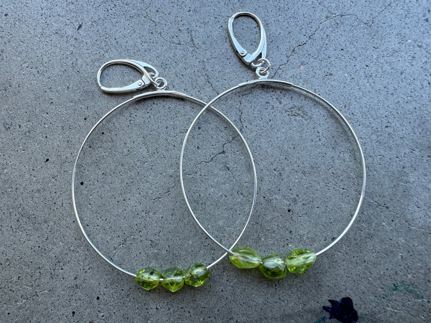 Peridot hoops