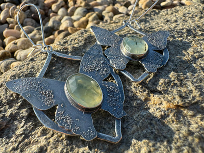 Prehnite butterfly dangles