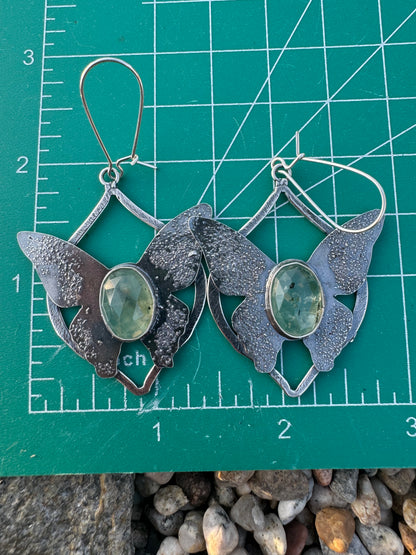 Prehnite butterfly dangles