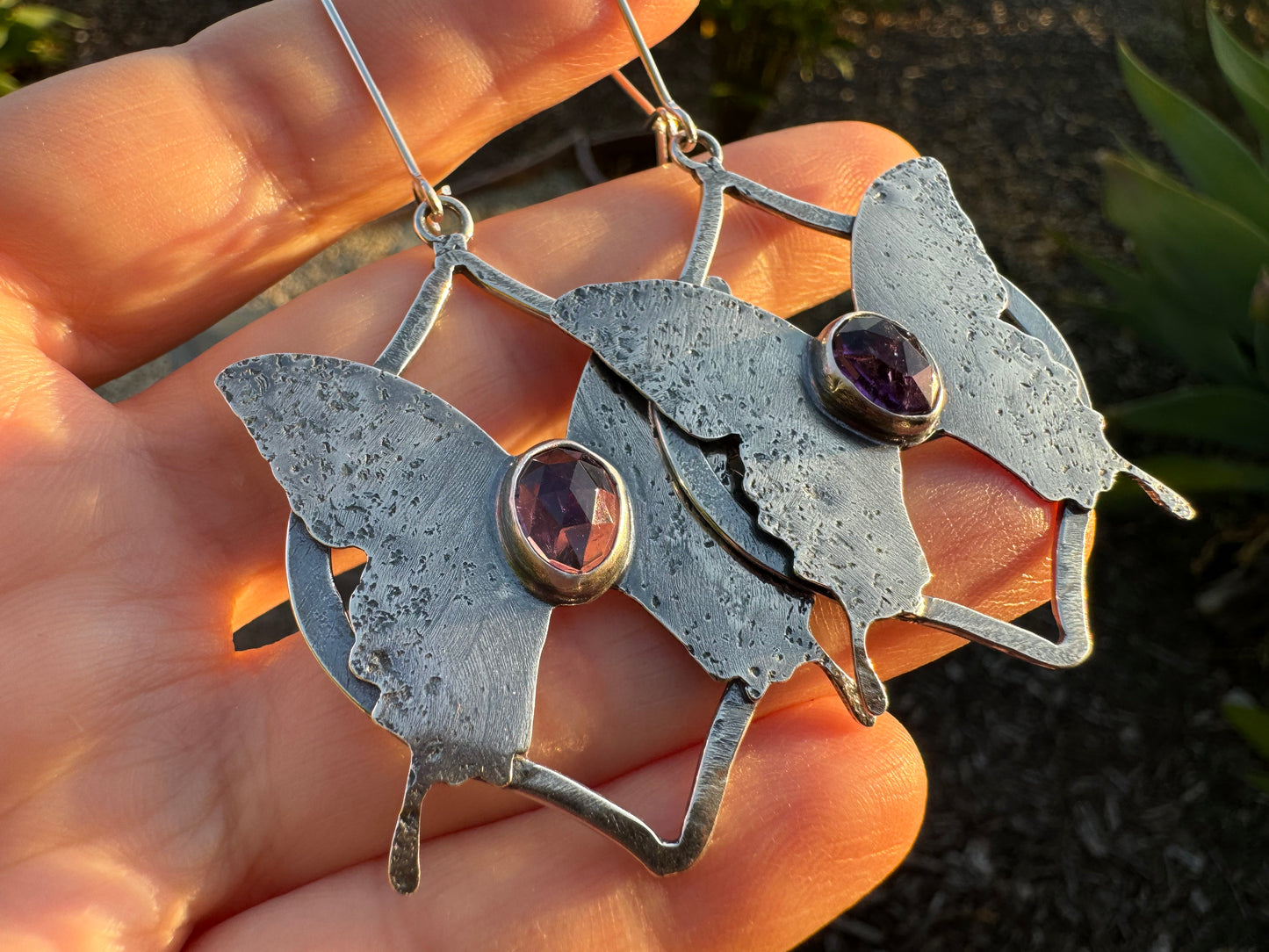 Butterfly amethyst dangles