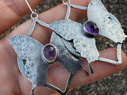 Butterfly amethyst dangles