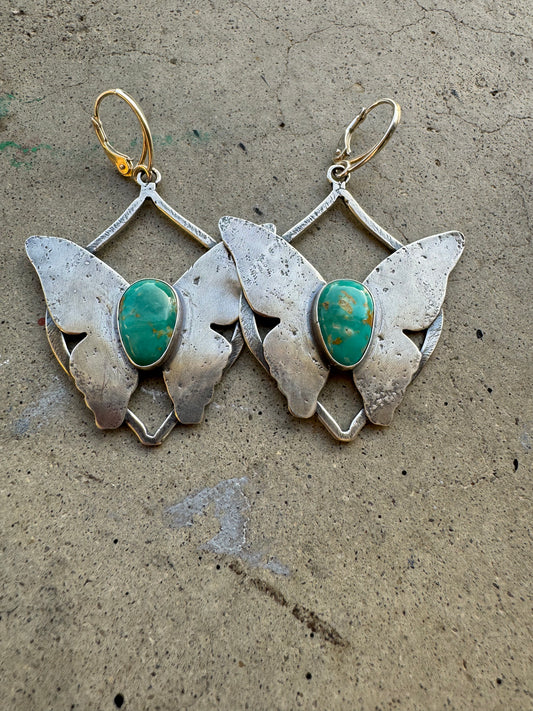 Butterfly turquoise dangles