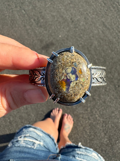 Boulder opal power cuff