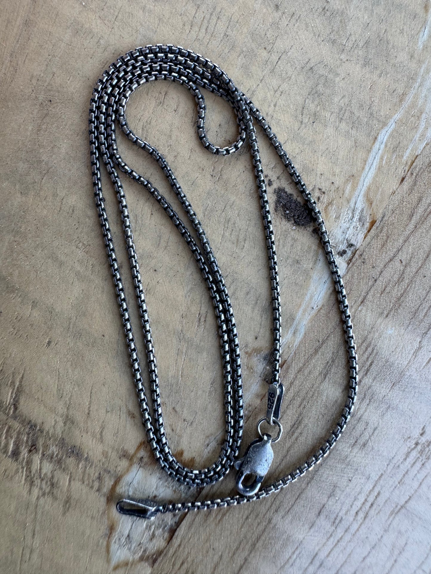 Oxidized sterling silver chain